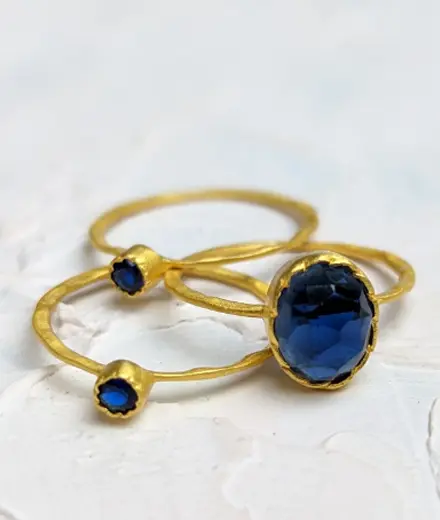 Blue Sapphire Ring Set