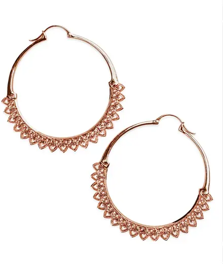 Corazon- Rose Gold Hoop Earrings