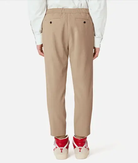 CORDUROY VELVET CROPPED FIT TROUSERS