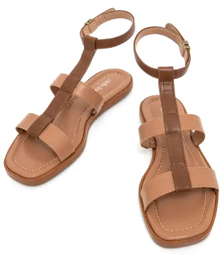 Darya Vegan Flat Gladiator Square Toe Sandals